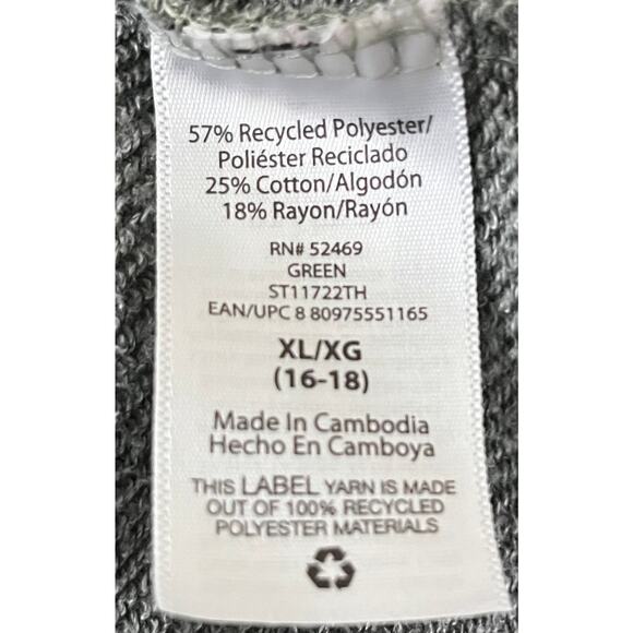 SECRET TREASURES PULL-OVER CREW NECK SWEATSHIRT, MENS, XL(16-18)-GREEN, LONG SLV - Picture 10 of 11